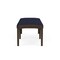 Lesro Lenox Wood 2 Seat Bench Wood Frame, Mocha, OH Navy Upholstery LW2001 - alternate 2